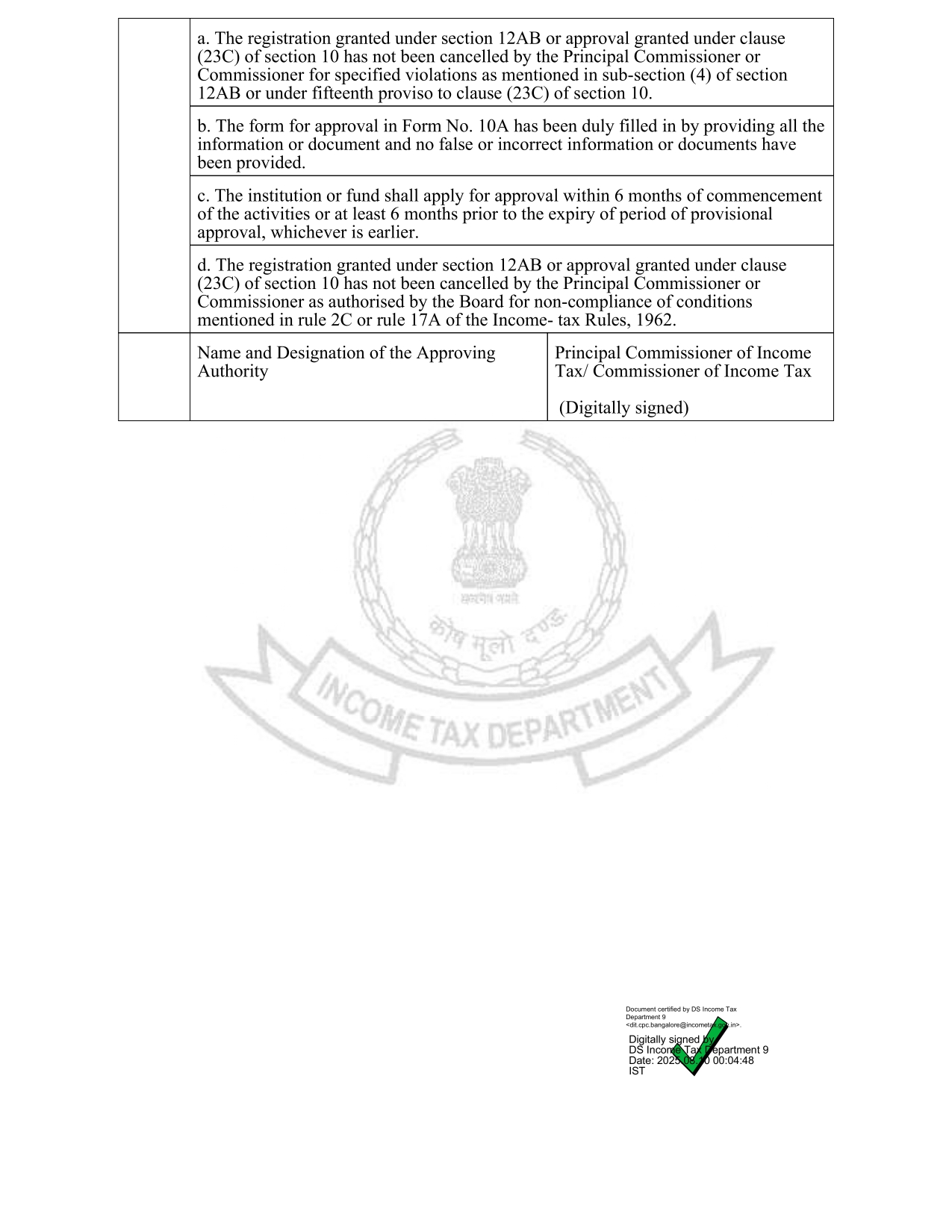 80G Certificate Page 2